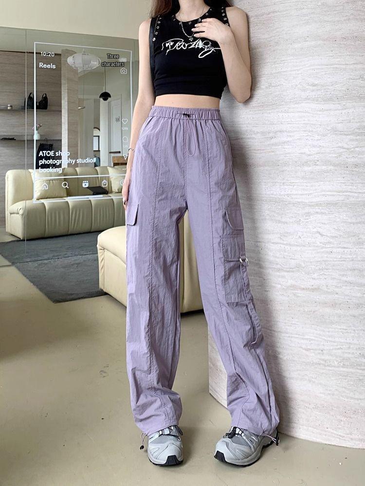 2025 Женские летние повседневные брюки с высокой посадкой, свободного кроя, с широкими штанинами M фиолетовый
2025 Женские летние повседневные брюки с высокой посадкой, свободного кроя, с широкими штанинами M фиолетовый
