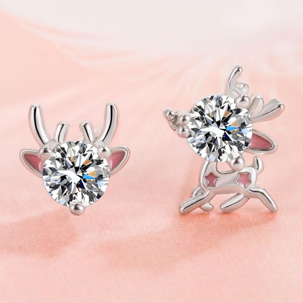Pink Fawn Reindeer Stud Earrings: S925 Silver Christmas Jewelry for Women and Students
Pink Fawn Reindeer Stud Earrings: S925 Silver Christmas Jewelry for Women and Students