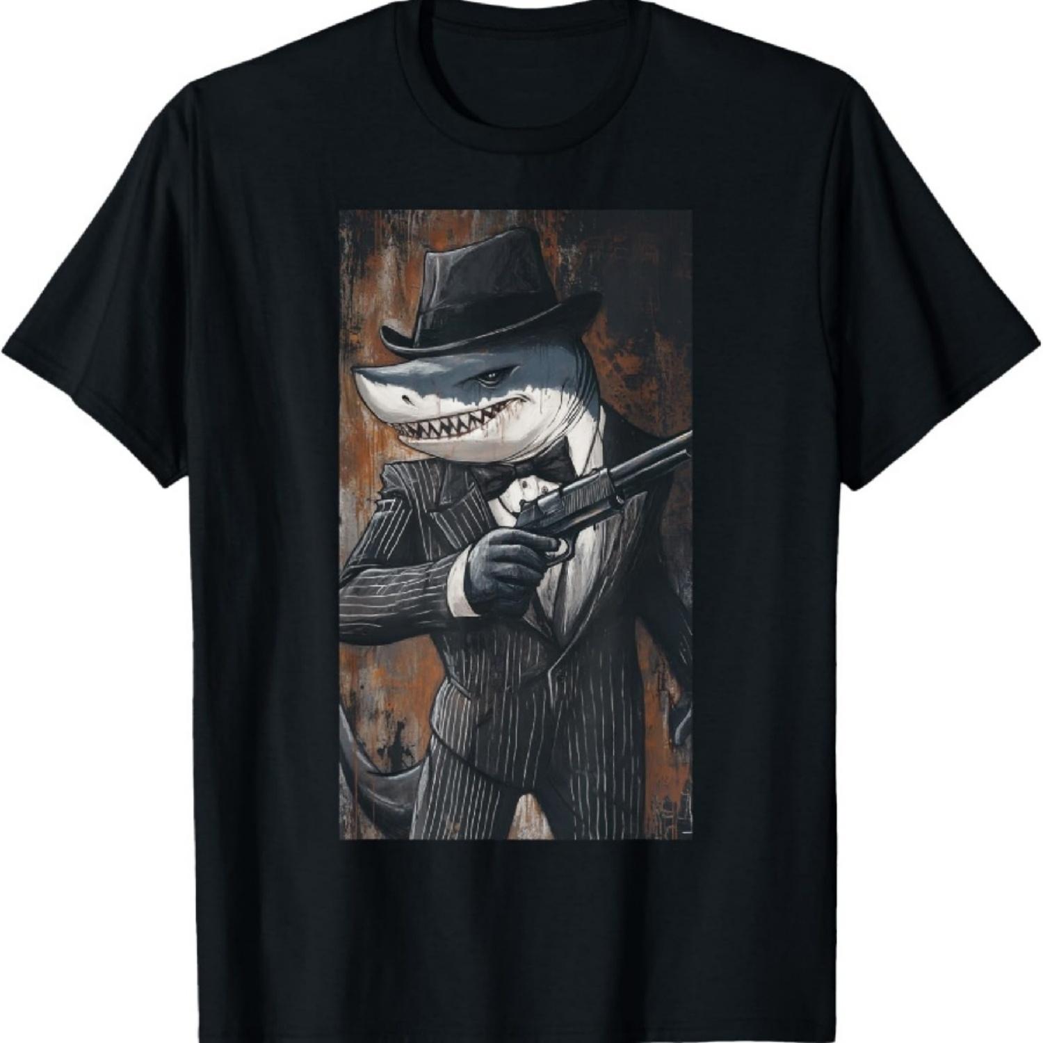 Gangster Shark Wearing Pinstripe Suit Shark art T-Shirt XXXXXL чорний
Gangster Shark Wearing Pinstripe Suit Shark art T-Shirt XXXXXL чорний
