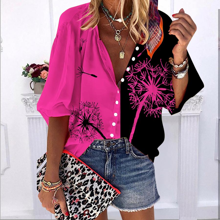 2023 Лето Осень Новые модные женские топы Оранжевый одуванчик с принтом до половины рукава Повседневная рубашка больших размеров на пуговицах с объемными рукавами L розовый
2023 Лето Осень Новые модные женские топы Оранжевый одуванчик с принтом до половины рукава Повседневная рубашка больших размеров на пуговицах с объемными рукавами L розовый