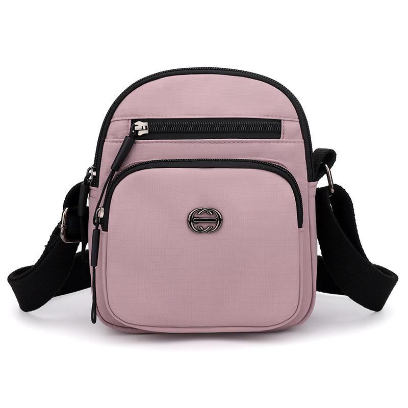 Женская мини-сумка через плечо, сумка из нейлона, сумка для мобильного телефона розовый