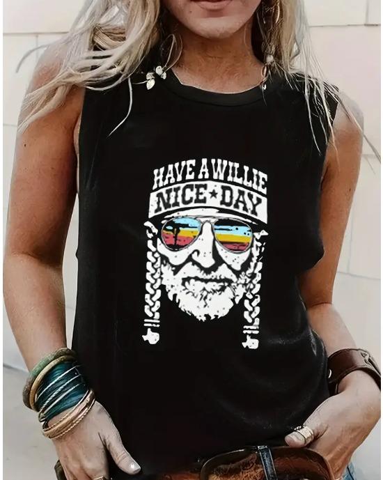 Plus Size HAVE A WILLIE NICE DAY Crew Neck Tank Top, Casual Sleeveless Tank Top For Summer, Women s Plus Size Clothing 1XL чёрный
Plus Size HAVE A WILLIE NICE DAY Crew Neck Tank Top, Casual Sleeveless Tank Top For Summer, Women s Plus Size Clothing 1XL чёрный
