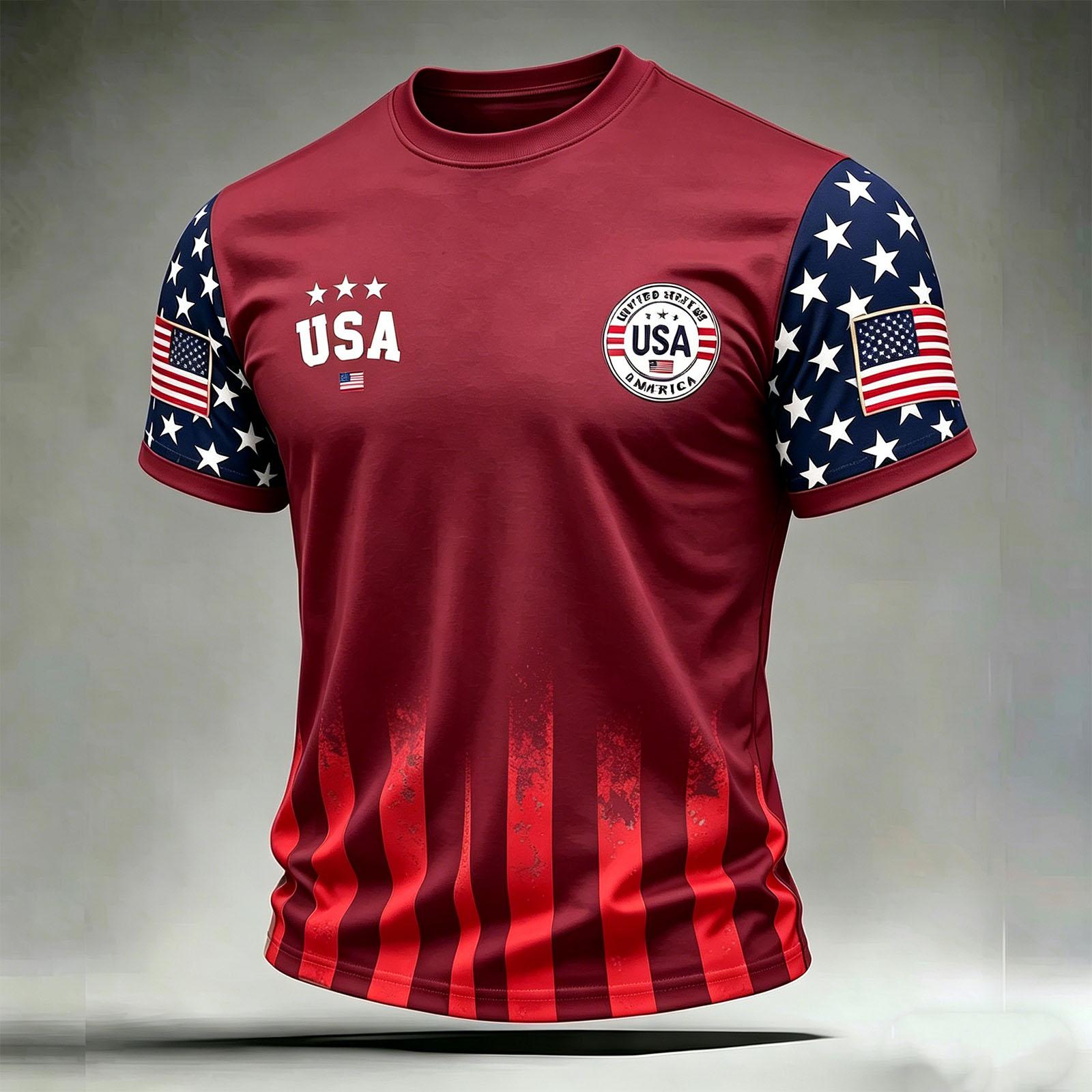 Men s Casual Printed Crew Neck Lightweight Breathable Short Sleeve Shirt USA Themed Graphic Design Comfortable Fit XXXXL винный
Men s Casual Printed Crew Neck Lightweight Breathable Short Sleeve Shirt USA Themed Graphic Design Comfortable Fit XXXXL винный