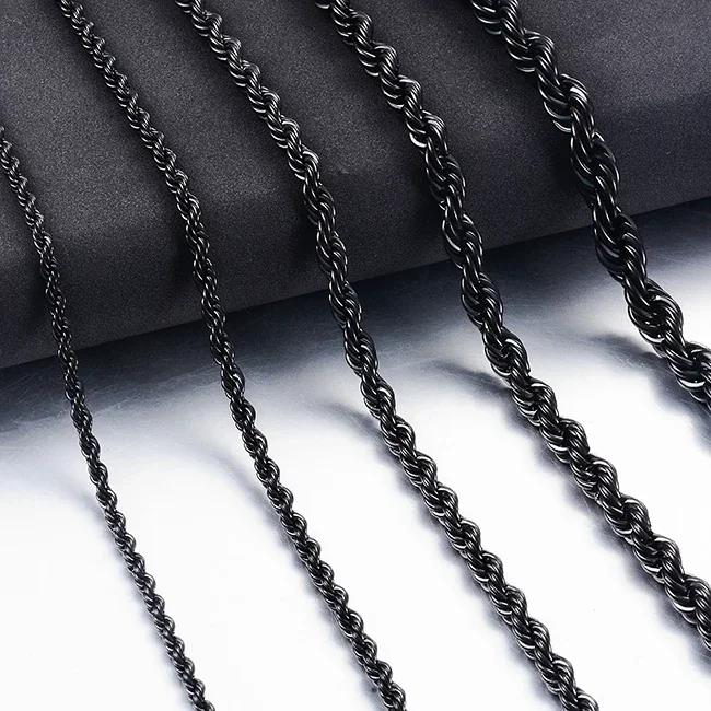 High Quality 2/3/4/5MM Classic Twisted Rope Chain Stainless Steel Necklace No Fade Fashion Jewelry Accessories For Men Women Width 6mm&30inch (75cm) чорний
High Quality 2/3/4/5MM Classic Twisted Rope Chain Stainless Steel Necklace No Fade Fashion Jewelry Accessories For Men Women Width 6mm&30inch (75cm) чорний