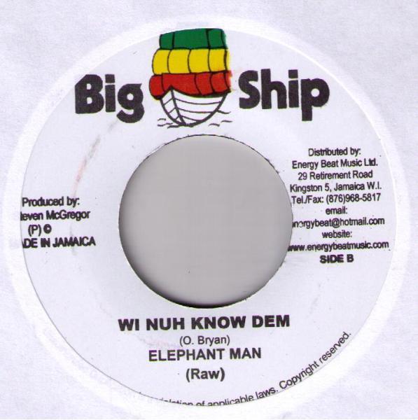7inch Record ELEPHANT MAN - Wi Nuh Know Dem NONE Big Ship 2009 Jamaica Reggae, Ska & Dub Used
7inch Record ELEPHANT MAN - Wi Nuh Know Dem NONE Big Ship 2009 Jamaica Reggae, Ska & Dub Used