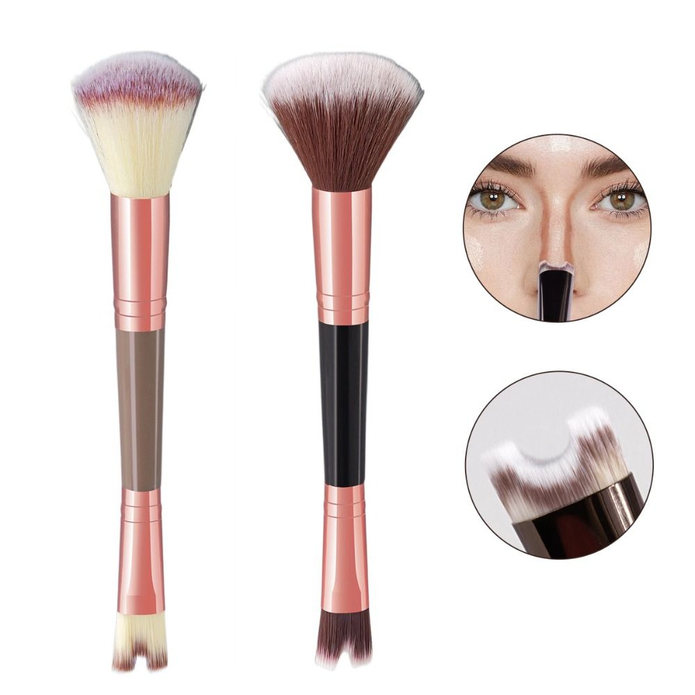 Double Head Makeup Brush Multifunctional Foundation Highlighter Brush Nose Shadow Brush чорний
Double Head Makeup Brush Multifunctional Foundation Highlighter Brush Nose Shadow Brush чорний