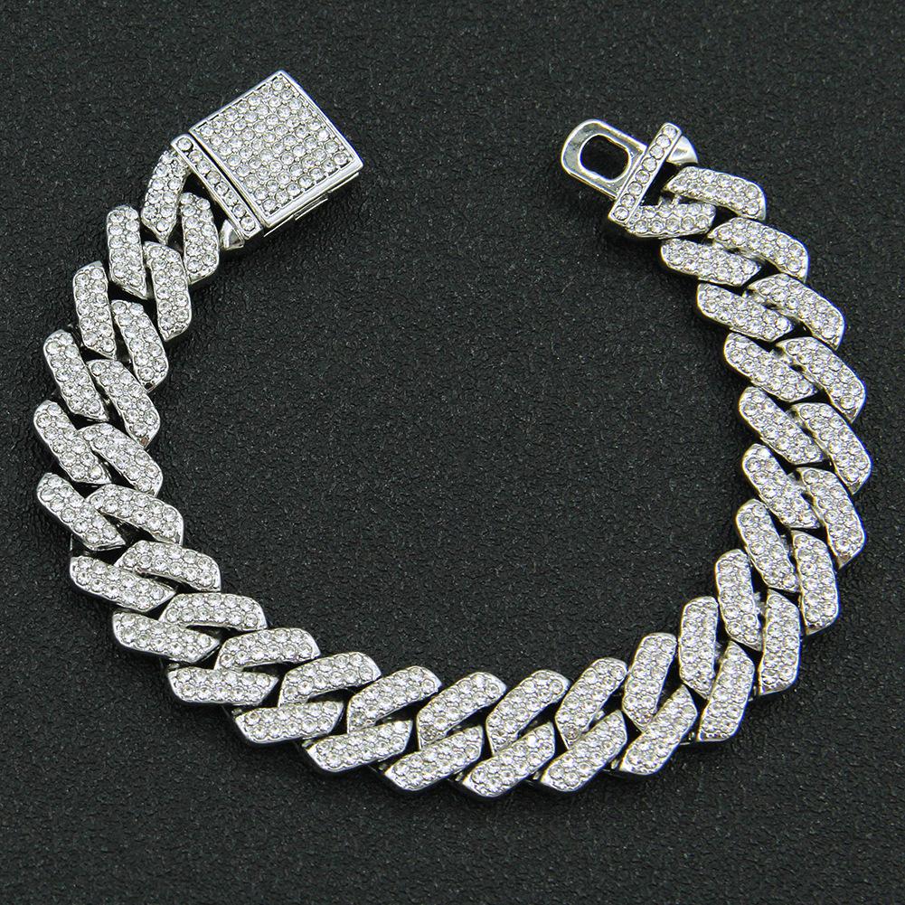 14MM 2 Row Rhinestone Paved Miami Rhombus Cuban Chain Hip Hop Men Women Prong Cuban Link Chain Bracelet Iced Out men Jewelry 5 inch
14MM 2 Row Rhinestone Paved Miami Rhombus Cuban Chain Hip Hop Men Women Prong Cuban Link Chain Bracelet Iced Out men Jewelry 5 inch