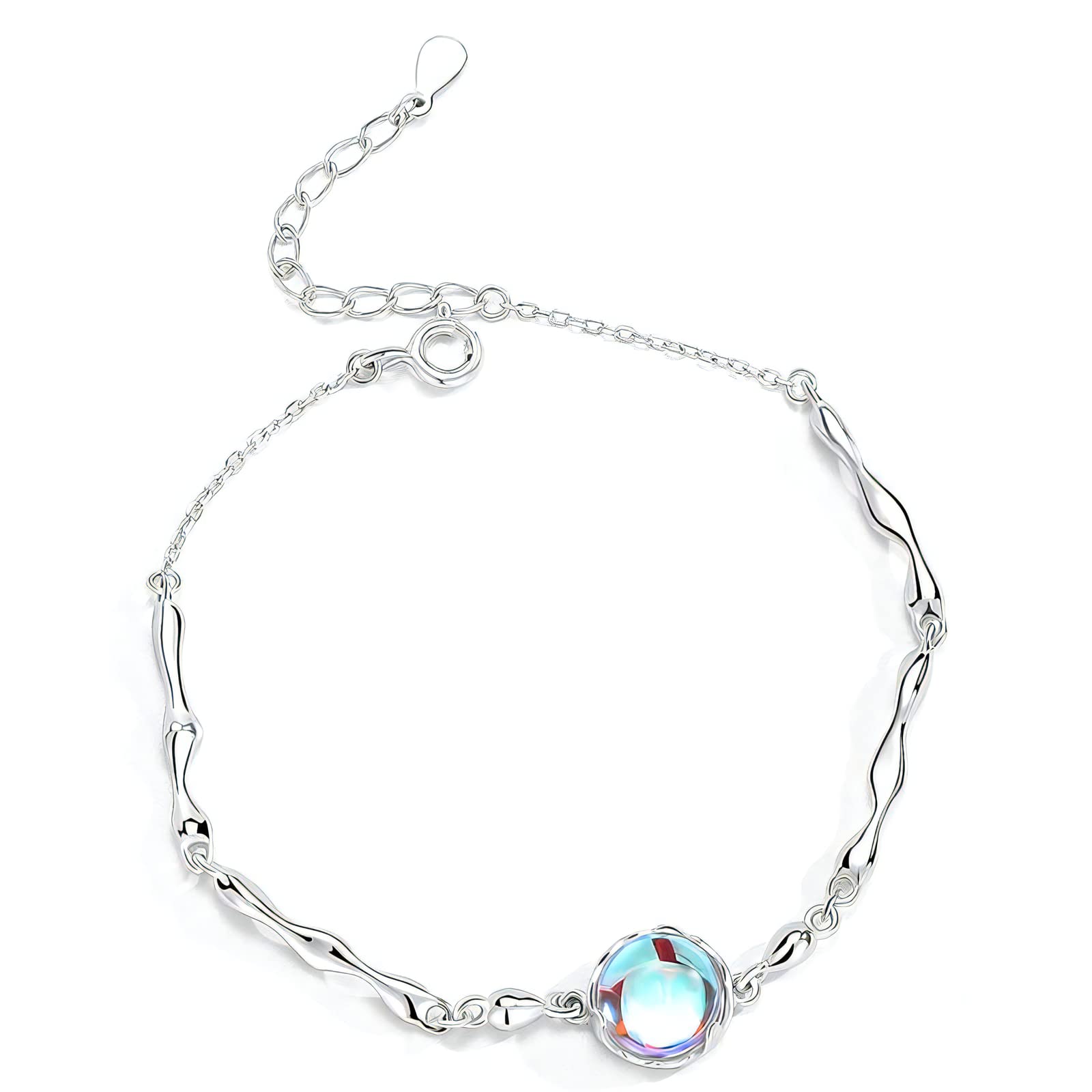 PRIVIE Bracelet for Royal Blue Moonstone Pure Bracelet Women, Bangle, S925, Gift, Silver, Silver,
PRIVIE Bracelet for Royal Blue Moonstone Pure Bracelet Women, Bangle, S925, Gift, Silver, Silver,
