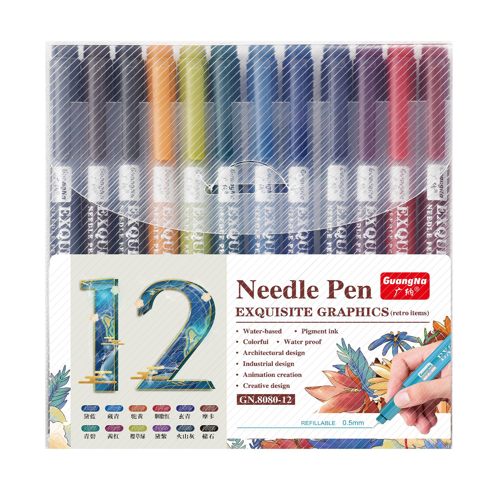 GuangNa 12/24colors Needle Pen 24 Color 0.5mm Line Width Color Marker Pen Drawing Stroke Pen Design Graffiti Manuscript Pen
GuangNa 12/24colors Needle Pen 24 Color 0.5mm Line Width Color Marker Pen Drawing Stroke Pen Design Graffiti Manuscript Pen