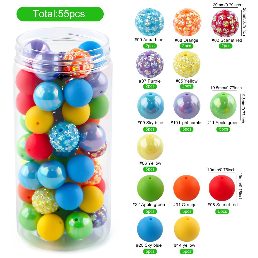 55 Pcs/Lot 19MM Acrylic Beads DIY Jewelry Handmade Accessories
55 Pcs/Lot 19MM Acrylic Beads DIY Jewelry Handmade Accessories