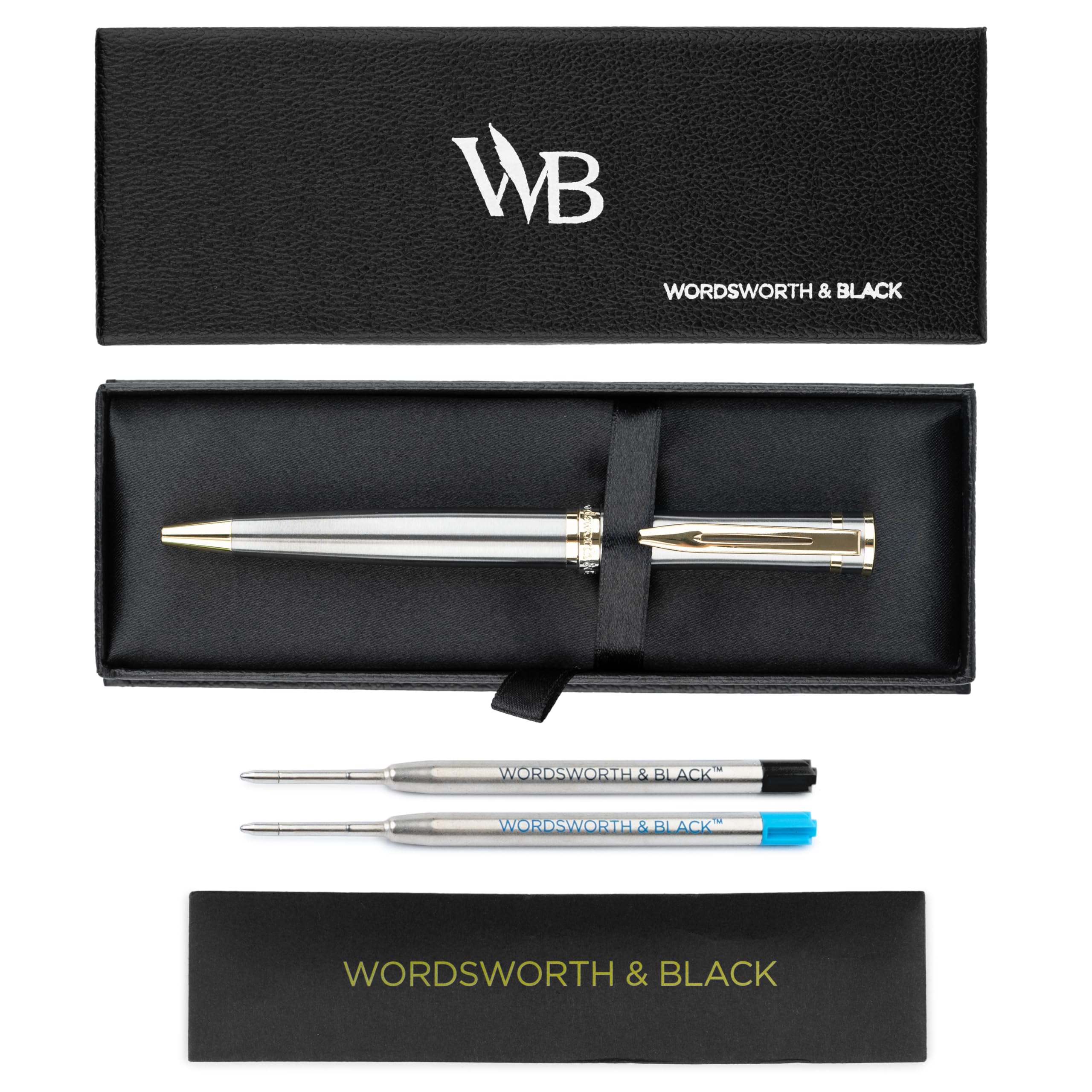 Набор шариковых ручек Wordsworth and Black Luxury Серебряный лак с позолотой 24 карат Сменные стержни Тонкий Подарок для мужчин Чернила Потрясающая ручка для работы - Отделка, Перо, и
Набор шариковых ручек Wordsworth and Black Luxury Серебряный лак с позолотой 24 карат Сменные стержни Тонкий Подарок для мужчин Чернила Потрясающая ручка для работы - Отделка, Перо, и