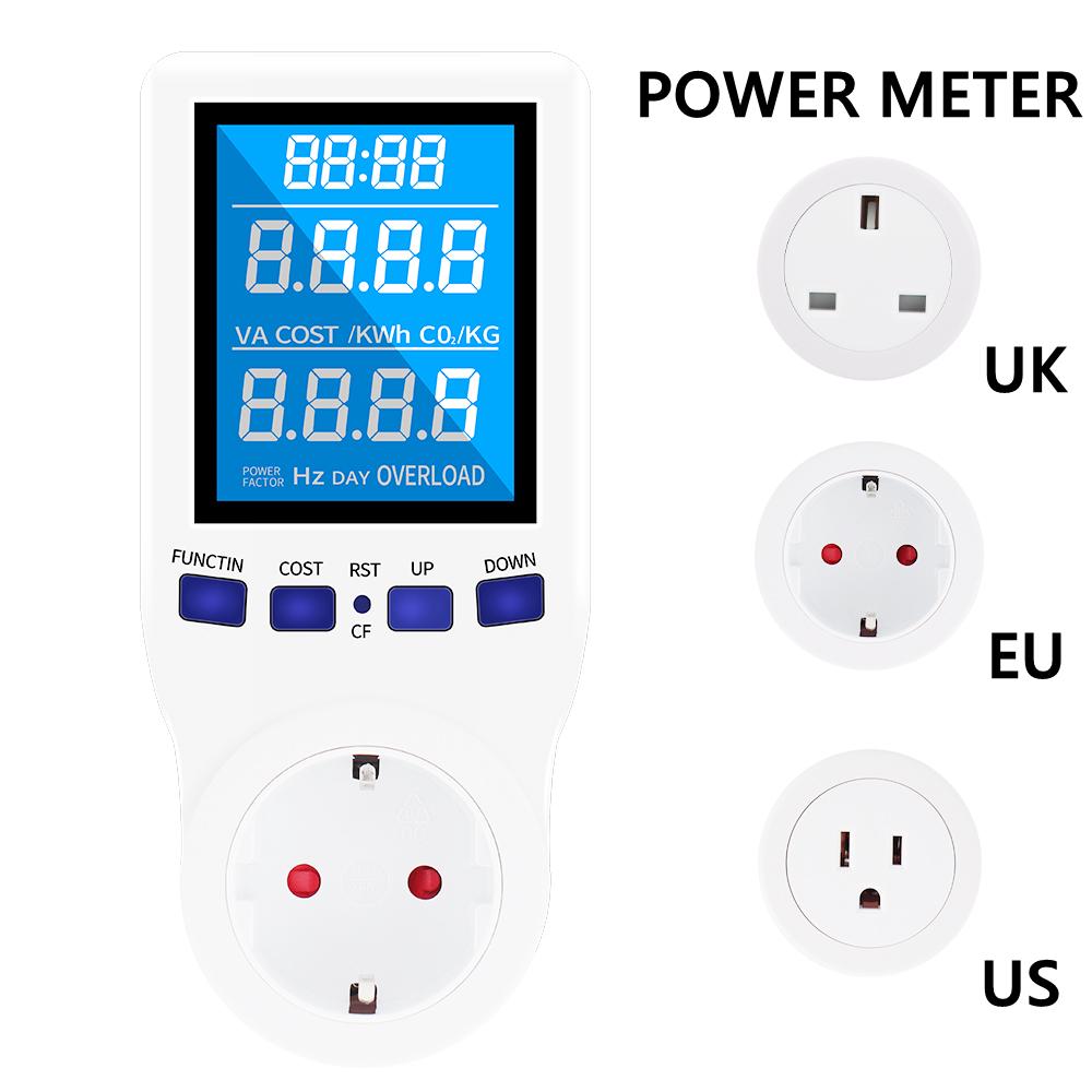 Power Meter AC 110/230V Electricity Consumption Monitor Wattage Kwh Energy Meter EU US UK Plug Outlet Power Analyzer LCD Display
Power Meter AC 110/230V Electricity Consumption Monitor Wattage Kwh Energy Meter EU US UK Plug Outlet Power Analyzer LCD Display