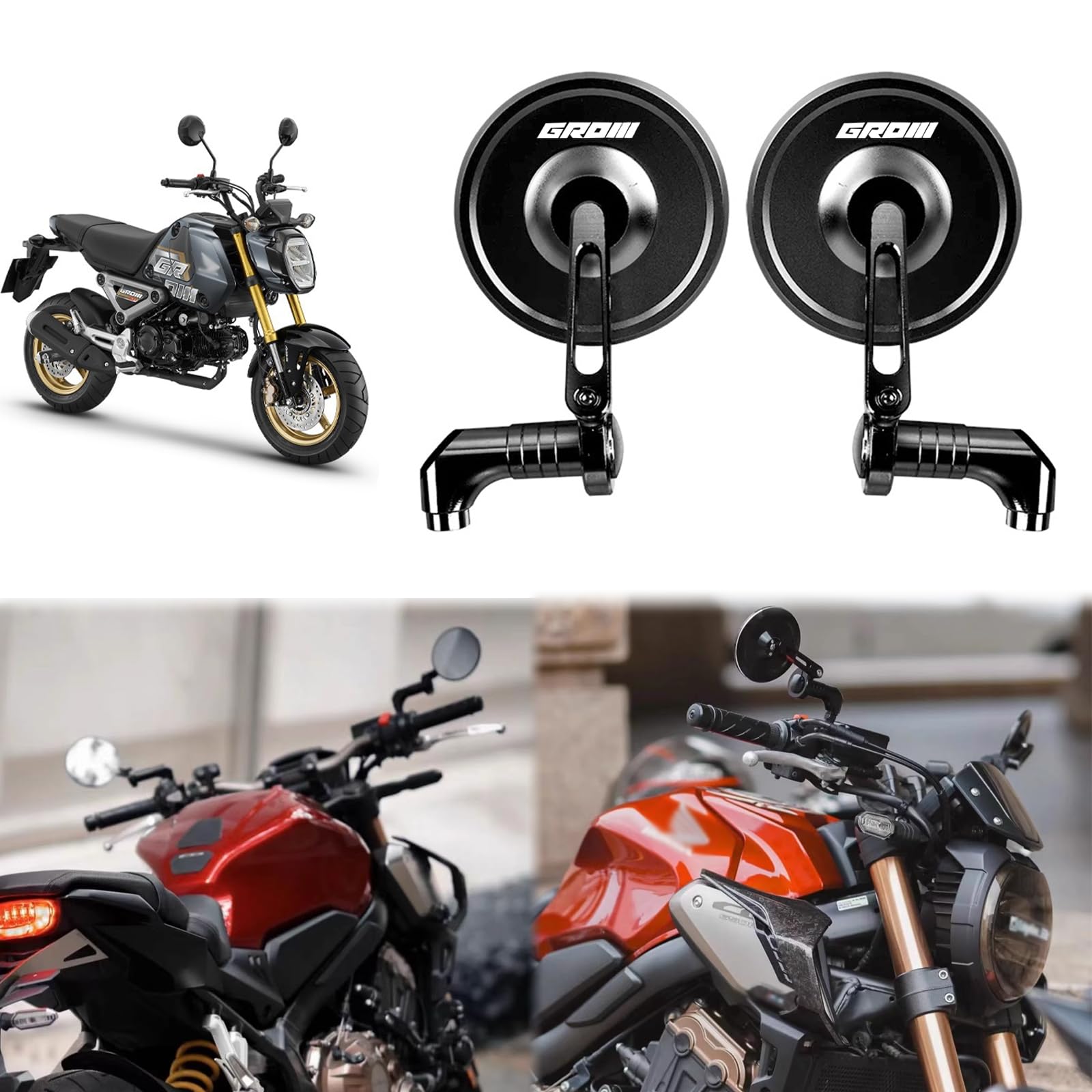 XINMOZR For GROM MSX125 MSX 125 Adjustable Mirror Motorcycle Retro Rearview Mirror Aluminum Alloy Motorcycle Repair Accessories (Black, With Logo) with logo чорний
XINMOZR For GROM MSX125 MSX 125 Adjustable Mirror Motorcycle Retro Rearview Mirror Aluminum Alloy Motorcycle Repair Accessories (Black, With Logo) with logo чорний