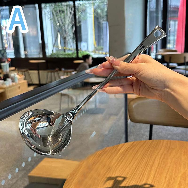 Ложка из нержавеющей стали с длинной ручкой, суповые ложки для горячих горшков, дуршлаг, домашняя кухня, столовые приборы, необходимые инструменты для готовки A
Ложка из нержавеющей стали с длинной ручкой, суповые ложки для горячих горшков, дуршлаг, домашняя кухня, столовые приборы, необходимые инструменты для готовки A