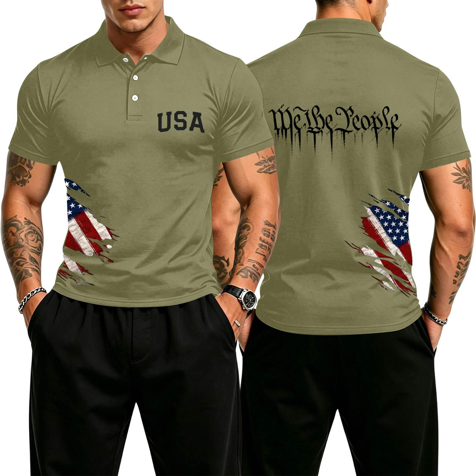 Men s Casual Gradient Polo Shirt Short Sleeve Button Down USA Lettering Slim Fit Breathable Fabric L армия зеленый
Men s Casual Gradient Polo Shirt Short Sleeve Button Down USA Lettering Slim Fit Breathable Fabric L армия зеленый