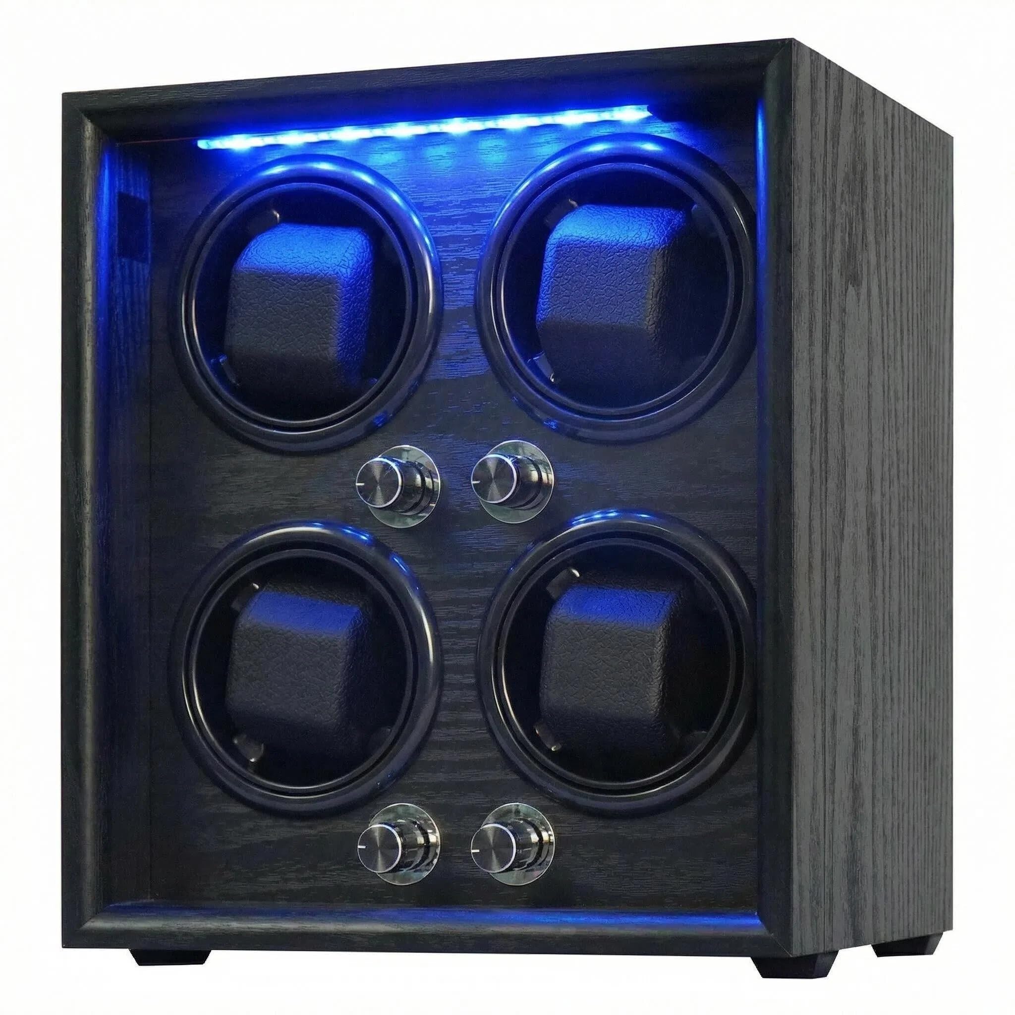 ORYX Watch Winder, Automatic Watch Winder, Holds 4 Watches, Watch Case, Adjustable Cushion, LED Light, Premium Wood, USB Powered (Black Wood)
ORYX Watch Winder, Automatic Watch Winder, Holds 4 Watches, Watch Case, Adjustable Cushion, LED Light, Premium Wood, USB Powered (Black Wood)
