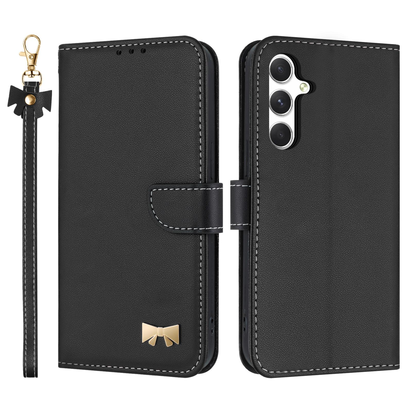 For Samsung Galaxy A16 4G/5G Case Bowknot Decor Wallet Leather Phone Cover with Wrist Strap Black
For Samsung Galaxy A16 4G/5G Case Bowknot Decor Wallet Leather Phone Cover with Wrist Strap Black