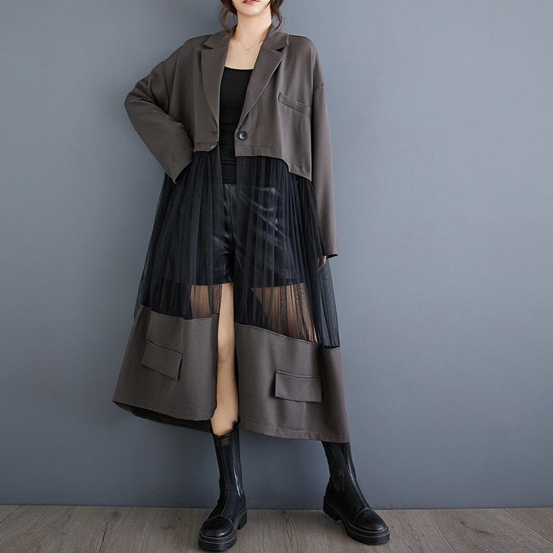 Long Sleeve Plus Size Vintage Mesh Patchwork Casual Loose Autumn Spring Women Blazer Coat кавовий
Long Sleeve Plus Size Vintage Mesh Patchwork Casual Loose Autumn Spring Women Blazer Coat кавовий