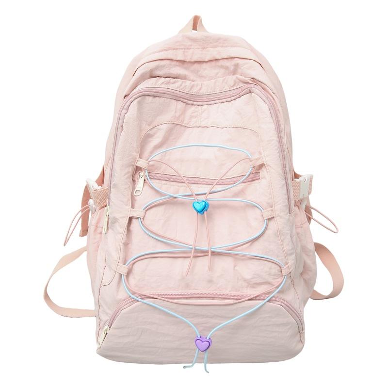 Rope Design Backpack Large Capacity Student Schoolbag Women s Solid Color Lightweight Pleated Nylon Backpack рожевий
Rope Design Backpack Large Capacity Student Schoolbag Women s Solid Color Lightweight Pleated Nylon Backpack рожевий