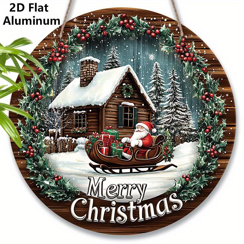 2D Flat Aluminium Merry Christmas Sign with Santa Claus & House Pattern - Warm Winter Figurine Ornaments - Ideal for Front Door, Wall, Porch, Window 7.87×7.87inch
2D Flat Aluminium Merry Christmas Sign with Santa Claus & House Pattern - Warm Winter Figurine Ornaments - Ideal for Front Door, Wall, Porch, Window 7.87×7.87inch