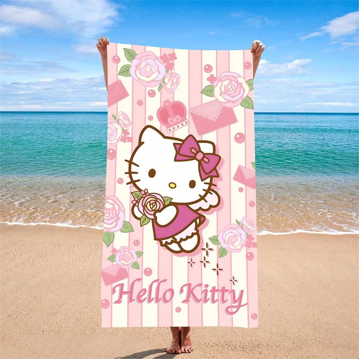 Hello Kitty Floral Stripe Beach Towel Single Sided 2D Print Cute Towel Home Bathroom Pool Beach Vacation Decor Summer Essentials W30*H60(CM)
Hello Kitty Floral Stripe Beach Towel Single Sided 2D Print Cute Towel Home Bathroom Pool Beach Vacation Decor Summer Essentials W30*H60(CM)