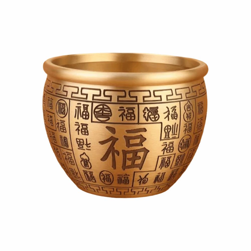 Wealth Attracting Pure Brass Cornucopia Polished Auspicious Baifu Rice Cylinder Desktop Ornament Blessing Feng Shui Bowl
Wealth Attracting Pure Brass Cornucopia Polished Auspicious Baifu Rice Cylinder Desktop Ornament Blessing Feng Shui Bowl