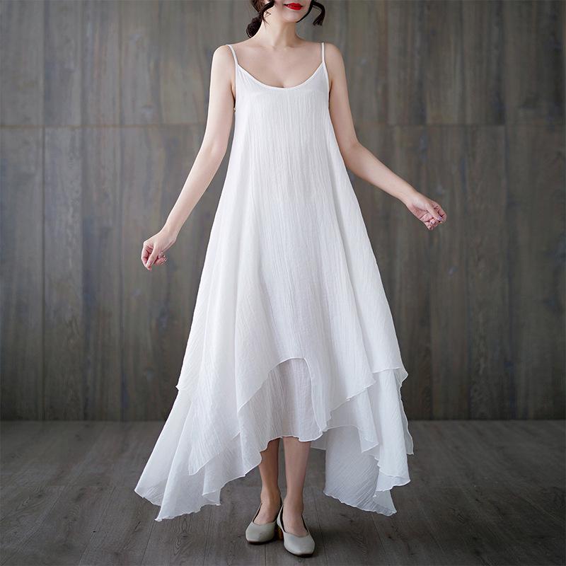 Real Shot Cotton Linen Spaghetti Strap Dress - Summer Literary Style, Solid Color, Irregular Skirt, Big Swing, Long Dress M
Real Shot Cotton Linen Spaghetti Strap Dress - Summer Literary Style, Solid Color, Irregular Skirt, Big Swing, Long Dress M
