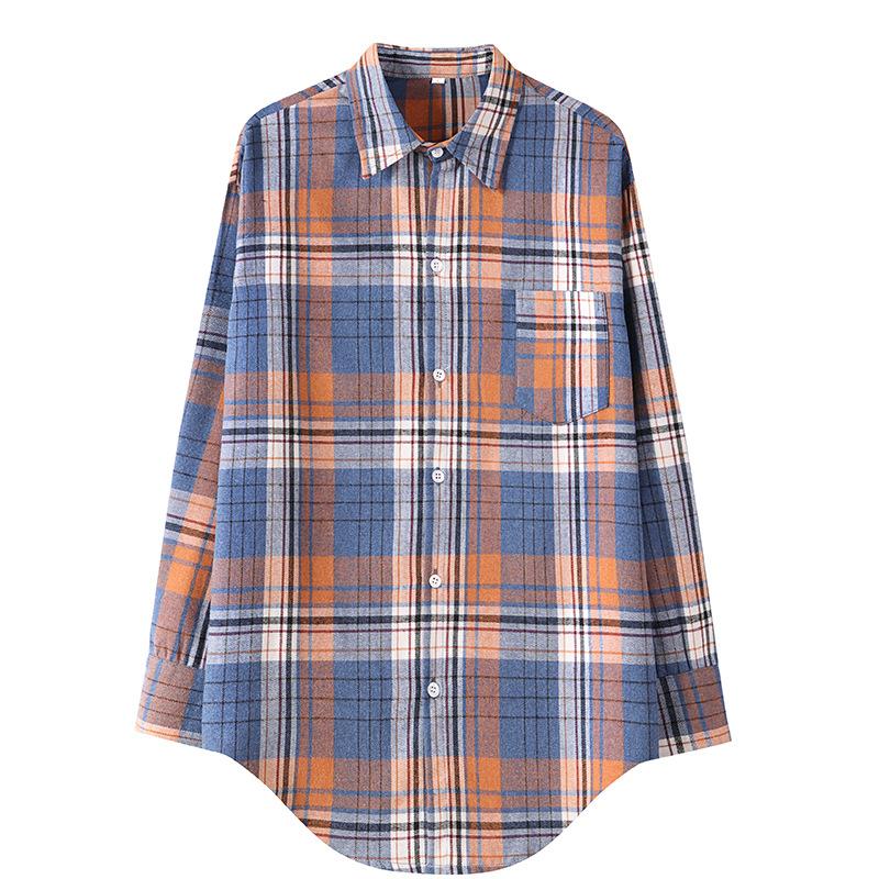 Рубашка в клетку в стиле ретро розового и оранжевого цвета, однотонные топы, весенне-осенние рубашки с лацканами и длинными рукавами, женская хлопковая блузка с начесом, азиатский размер L
Рубашка в клетку в стиле ретро розового и оранжевого цвета, однотонные топы, весенне-осенние рубашки с лацканами и длинными рукавами, женская хлопковая блузка с начесом, азиатский размер L