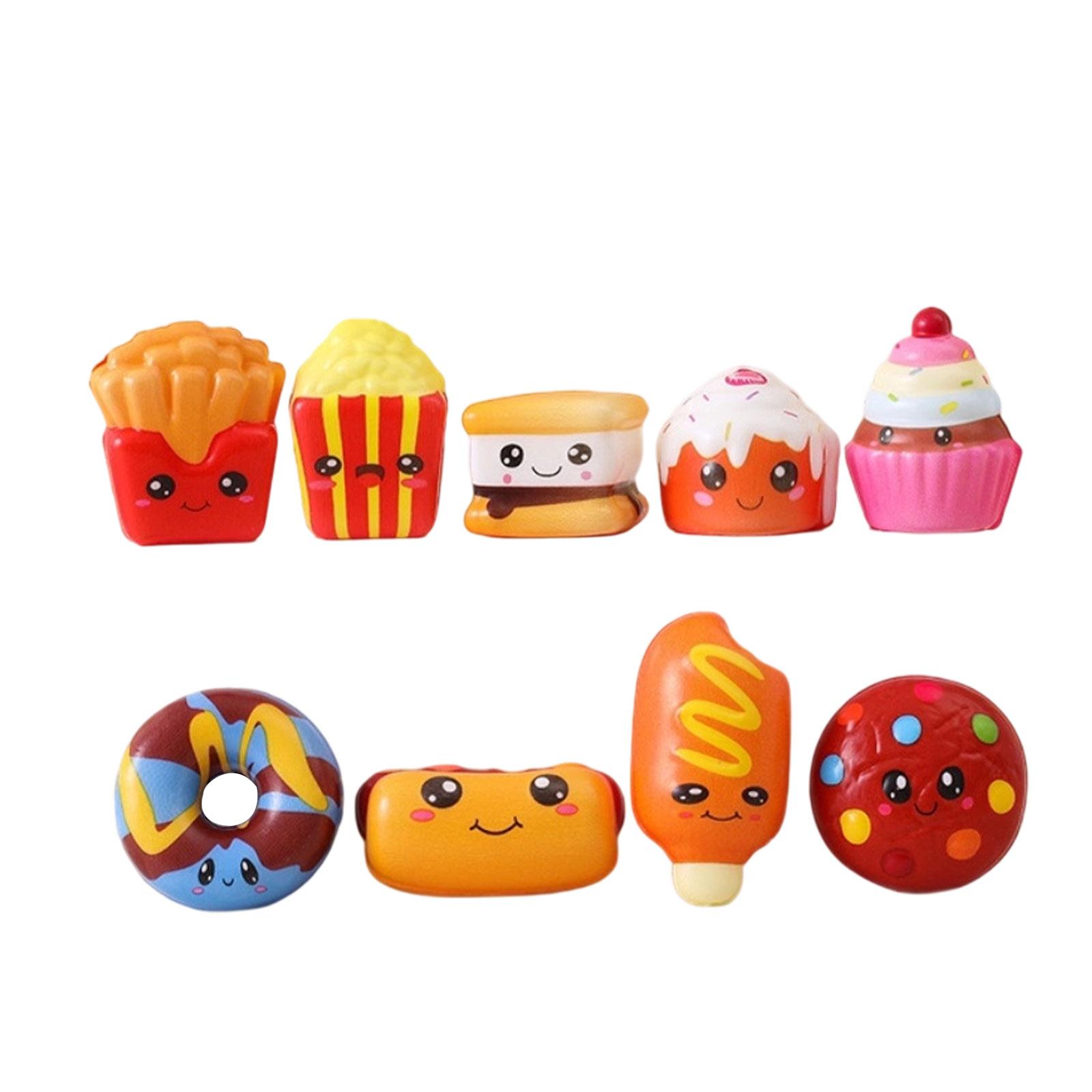Set of 9 Soft Squishy Food Shaped Stress Relief Toys Includes Donut Cupcake Fries Corn Dog and More for Sensory Play and Anxiety Reduction One Size
Set of 9 Soft Squishy Food Shaped Stress Relief Toys Includes Donut Cupcake Fries Corn Dog and More for Sensory Play and Anxiety Reduction One Size