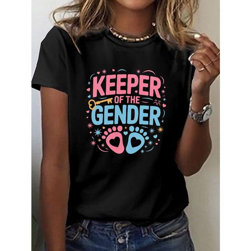 Gender Print T-shirt, Short Sleeve Crew Neck Casual Top for Summer & Spring, Women s Clothing 4XL чорний
Gender Print T-shirt, Short Sleeve Crew Neck Casual Top for Summer & Spring, Women s Clothing 4XL чорний
