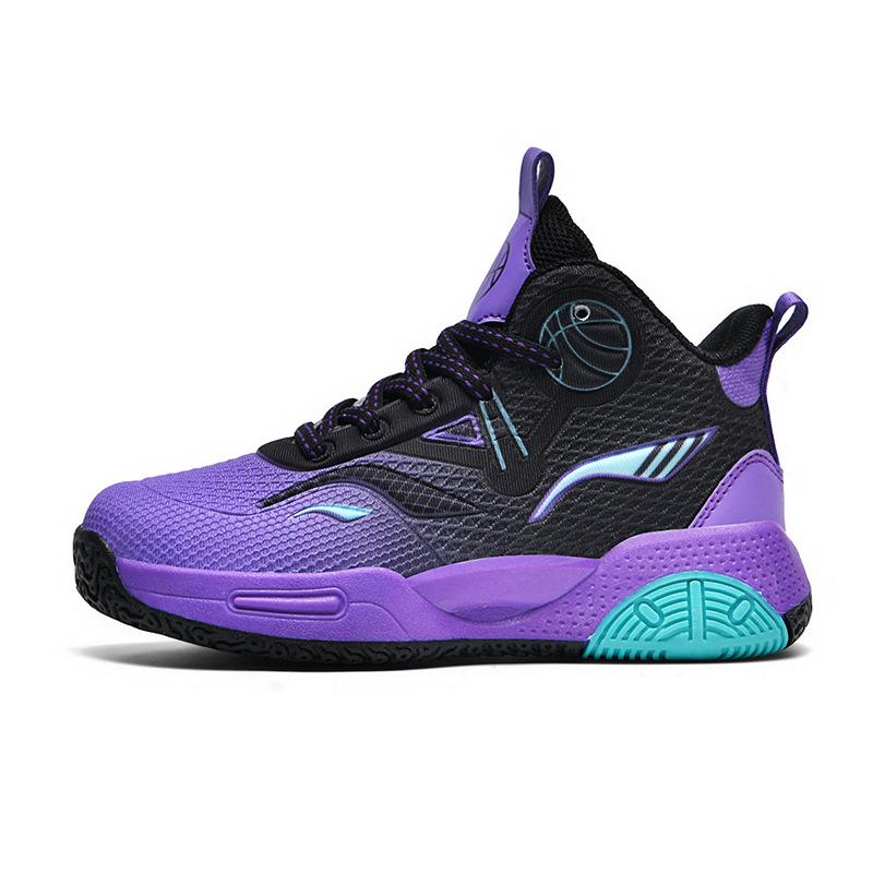 2025 Новая детская спортивная обувь для учеников начальной и средней школы, дышащая, трендовая, баскетбольная обувь для детей среднего и старшего возраста, издающая звук при трении 40