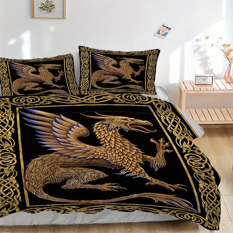 3pcs Golden Dragon Duvet Cover Set - Includes 1 Duvet Cover and 2 Pillowcases, No Quilt Core, All-Season Home Decor yy251111075 135x200cm
3pcs Golden Dragon Duvet Cover Set - Includes 1 Duvet Cover and 2 Pillowcases, No Quilt Core, All-Season Home Decor yy251111075 135x200cm