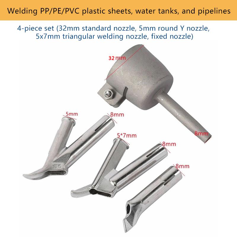 4Pcs/Set Metal 32MM Hot Air Welding Torch Fittings Welding Nozzle Metal Welding Nozzle Triangle Fixed Point Nozzle Round Nozzle
4Pcs/Set Metal 32MM Hot Air Welding Torch Fittings Welding Nozzle Metal Welding Nozzle Triangle Fixed Point Nozzle Round Nozzle