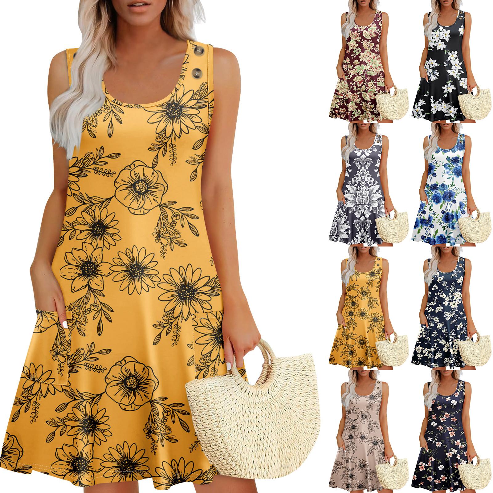 Summer Dresses For Women Beach Boho Sleeveless Printing Flowy Pocket Tshirt Tank Sundresses XXL
Summer Dresses For Women Beach Boho Sleeveless Printing Flowy Pocket Tshirt Tank Sundresses XXL