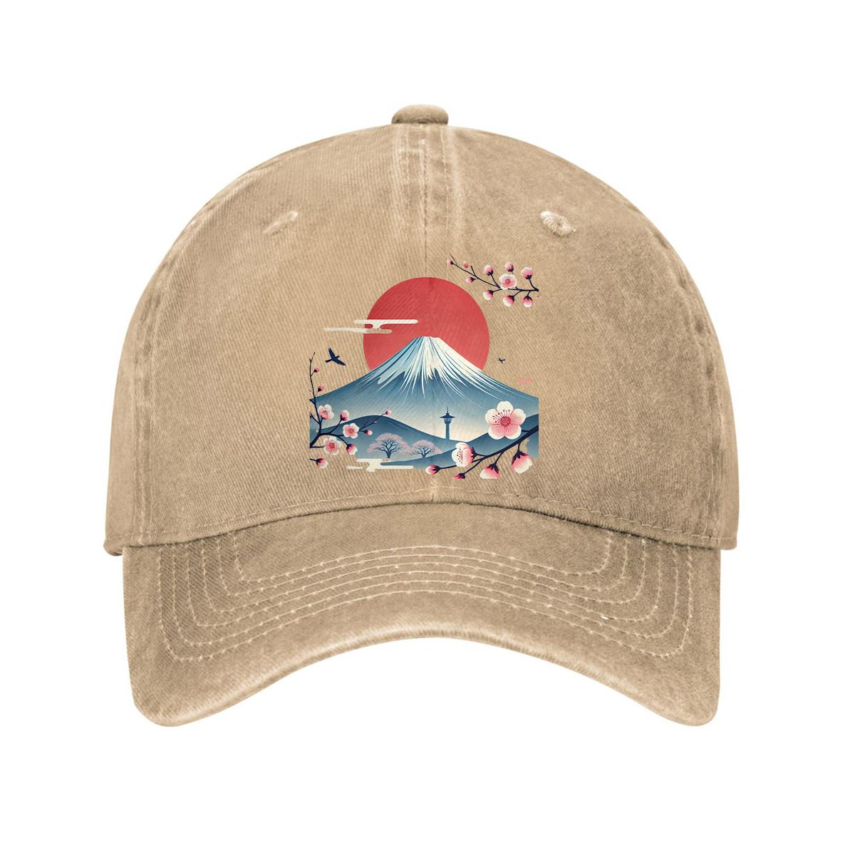 Adjustable Cotton Baseball Cap with Mount Fuji & Cherry Blossoms Design - Lightweight, Curved Brim Dad Hat Adjustable
Adjustable Cotton Baseball Cap with Mount Fuji & Cherry Blossoms Design - Lightweight, Curved Brim Dad Hat Adjustable