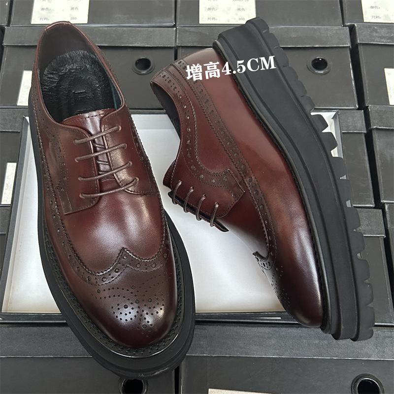 Мужские кожаные туфли Brock, деловые, дышащие, свадебные туфли для жениха, на высокой платформе и плоском каблуке, мужские кожаные туфли 44 темно-коричневого
Мужские кожаные туфли Brock, деловые, дышащие, свадебные туфли для жениха, на высокой платформе и плоском каблуке, мужские кожаные туфли 44 темно-коричневого