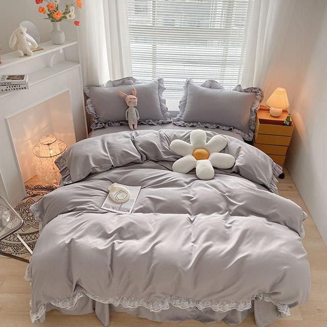 Japan Style Solid Color Bedding Set Cute Girl Ruffle Lace Pink Bed Skirt Kids Duvet Cover With Pillow Case Bed Sheet For Women Bed Skirt Style&Single 150x210cm сірий колір
Japan Style Solid Color Bedding Set Cute Girl Ruffle Lace Pink Bed Skirt Kids Duvet Cover With Pillow Case Bed Sheet For Women Bed Skirt Style&Single 150x210cm сірий колір