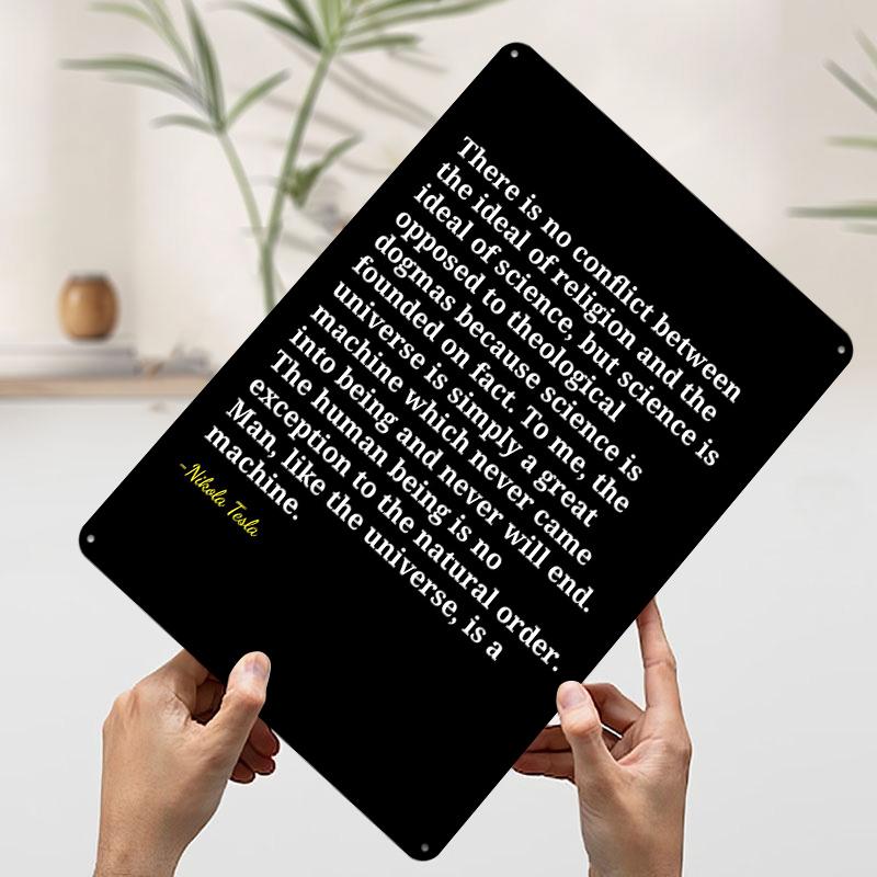 Nikola Tesla Quote Science and Religion Printed Poster Customized Wall Art Retro Vintage Metal Tin Signs for Decoration Home 7.9x11.8In(20x30cm)
Nikola Tesla Quote Science and Religion Printed Poster Customized Wall Art Retro Vintage Metal Tin Signs for Decoration Home 7.9x11.8In(20x30cm)