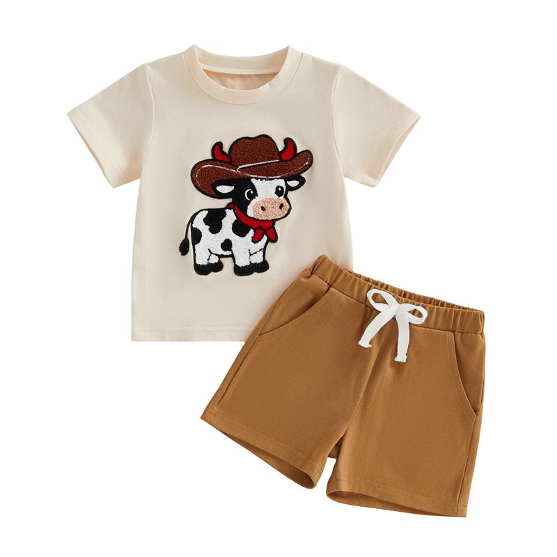 Baby Boys Summer Casual Outfit Western Cattle Embroidered Crew Neck Short Sleeve Tops and Shorts 2 Pcs Sets 110 хакі
Baby Boys Summer Casual Outfit Western Cattle Embroidered Crew Neck Short Sleeve Tops and Shorts 2 Pcs Sets 110 хакі