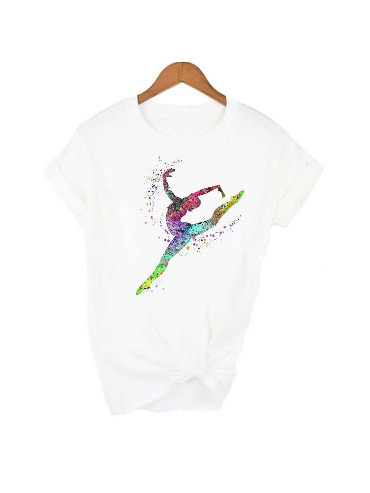 Gymnast Dancer T-Shirt Women Watercolor Rainbow Gymnastics Art Tshirt Women Summer White Tee Shirt Tops Streetwear Hipster Cloth S білий
Gymnast Dancer T-Shirt Women Watercolor Rainbow Gymnastics Art Tshirt Women Summer White Tee Shirt Tops Streetwear Hipster Cloth S білий