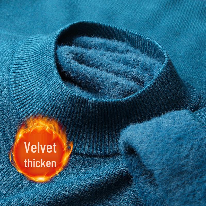 Men s Velvet Thickened Knit Sweater, Autumn/Winter, Half-High Collar, Versatile Loose Fit L (for 120-135 lbs)
Men s Velvet Thickened Knit Sweater, Autumn/Winter, Half-High Collar, Versatile Loose Fit L (for 120-135 lbs)