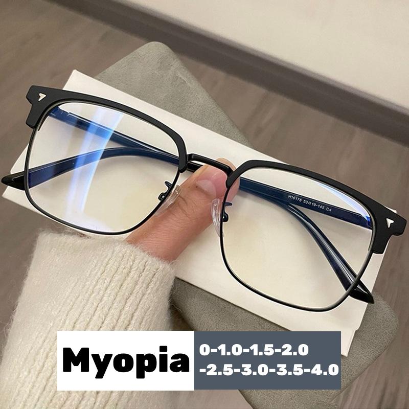 Fashion Half Frame Myopia Glasses for Men Women Unisex Transparent Blue Light Blocking Eyewear Trendy Square Near Sight Eyeglasses
Fashion Half Frame Myopia Glasses for Men Women Unisex Transparent Blue Light Blocking Eyewear Trendy Square Near Sight Eyeglasses