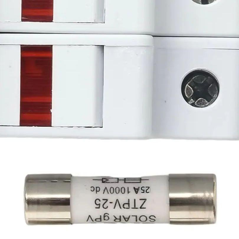 Robust For Solar Panel Fuse Holder 2P with LED Indicator Suitable for DC1000V and 10x38mm Fuses for PV String Safety 16A
Robust For Solar Panel Fuse Holder 2P with LED Indicator Suitable for DC1000V and 10x38mm Fuses for PV String Safety 16A