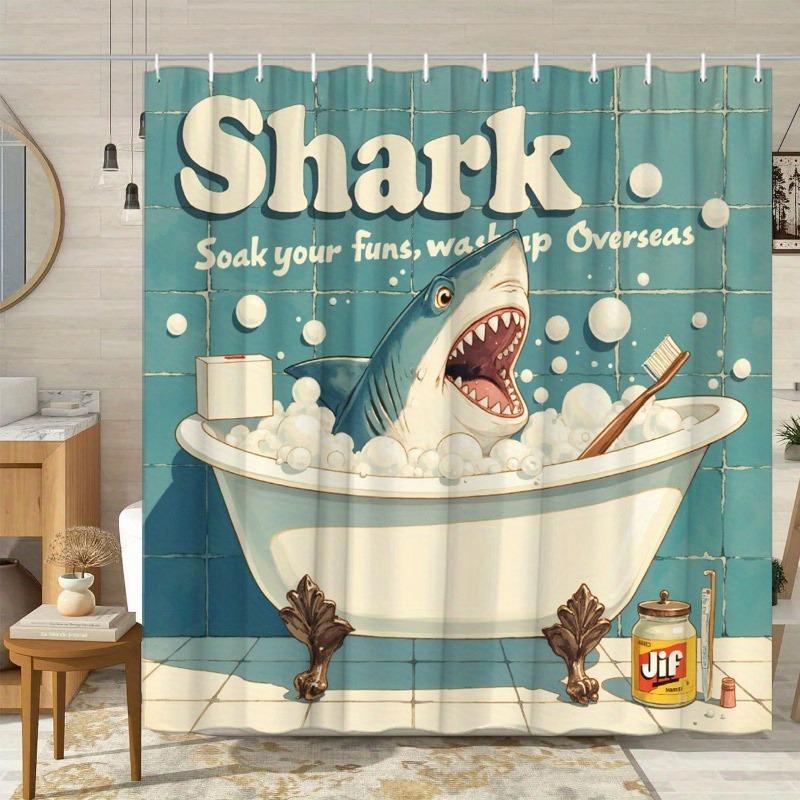 Retro Shark Bathtub Shower Curtain Washable Dirt-Resistant Shower Head Waterproof Polyester Bath Curtain For Home Decor W60H190(CM)-1 Pcs
Retro Shark Bathtub Shower Curtain Washable Dirt-Resistant Shower Head Waterproof Polyester Bath Curtain For Home Decor W60H190(CM)-1 Pcs