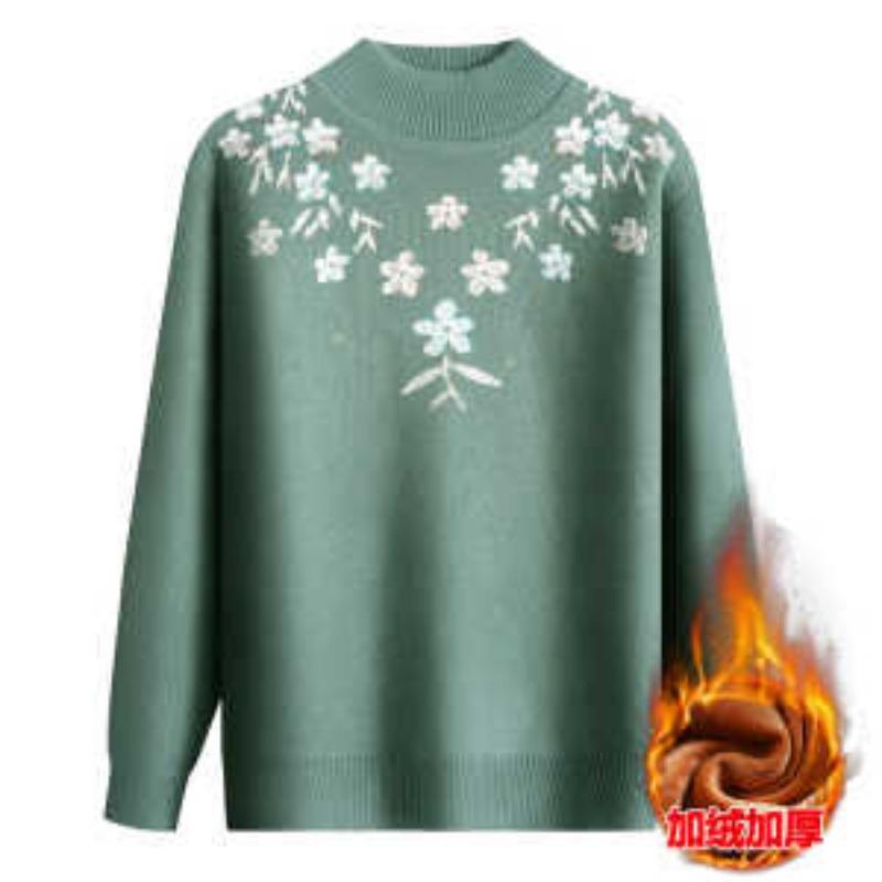 Мамин осінньо-зимовий светр з плюшем для жінок середнього віку, товстий пуловер з напіввисоким коміром, тепла базова сорочка, вільний XL армія зелений колір
Мамин осінньо-зимовий светр з плюшем для жінок середнього віку, товстий пуловер з напіввисоким коміром, тепла базова сорочка, вільний XL армія зелений колір