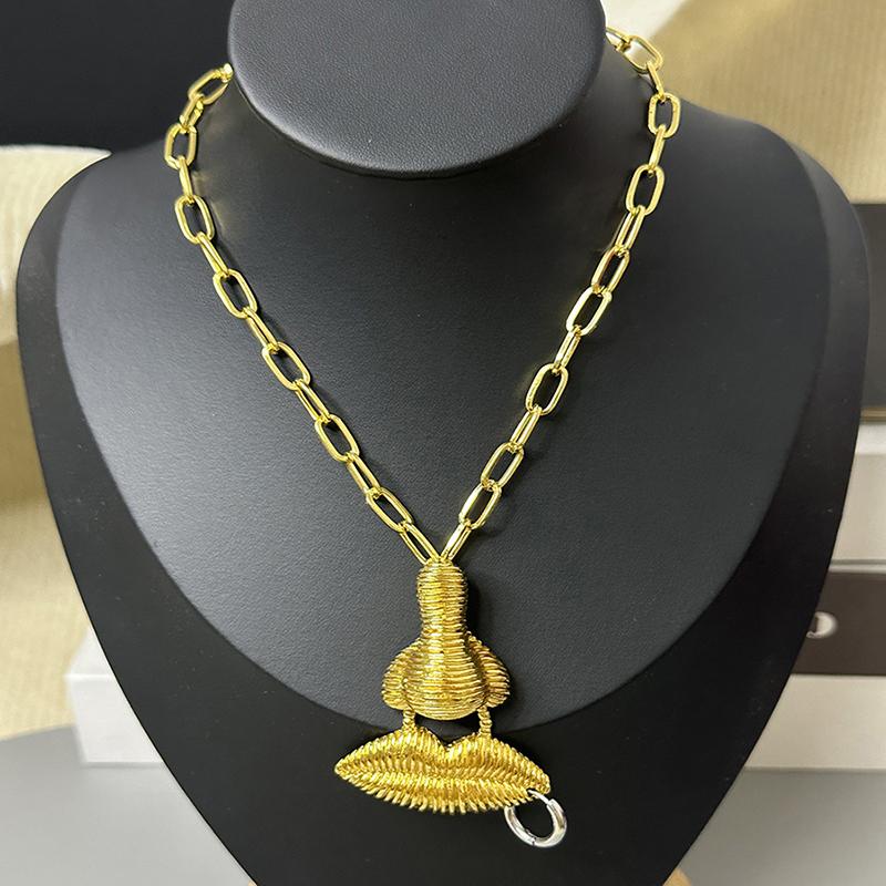 Fashion Personality Three-Dimensional Features Striped Nose Big Lip Necklace Cuban Chain Exaggerated Jewelry Accessories
Fashion Personality Three-Dimensional Features Striped Nose Big Lip Necklace Cuban Chain Exaggerated Jewelry Accessories