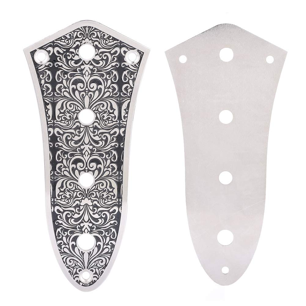 Replacement control plate for jazz bass silver black delicate finish guitar, engraving,
Replacement control plate for jazz bass silver black delicate finish guitar, engraving,