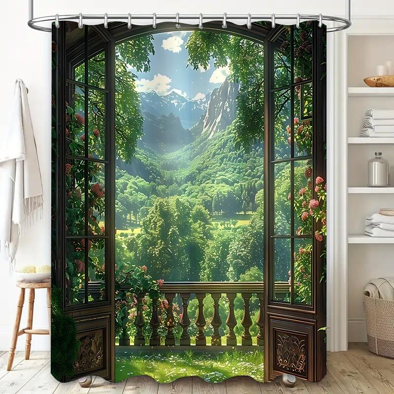 Enchanting Landscape Shower Curtain - Nature S Serenity Brings A Touch Of Garden Paradise To Your Bathroom Waterproof Durable W60H190(CM)-1 Pcs
Enchanting Landscape Shower Curtain - Nature S Serenity Brings A Touch Of Garden Paradise To Your Bathroom Waterproof Durable W60H190(CM)-1 Pcs