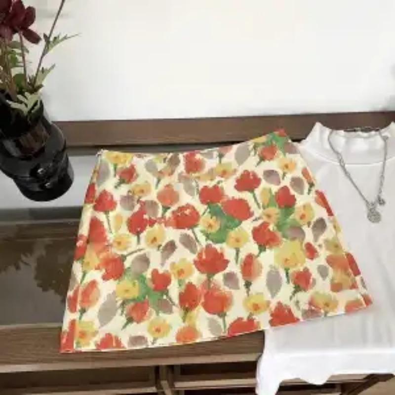 Women Summer Floral Watercolor Print High Waist A Line Mini Casual Skirt S помаранчевий
Women Summer Floral Watercolor Print High Waist A Line Mini Casual Skirt S помаранчевий