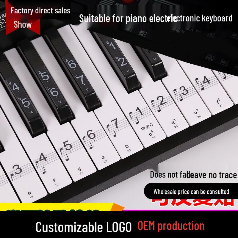 Transparent Piano Key Stickers: 88, 61, 54 Keys - Simple Notation for Electronic Keyboards, Includes Pitch, Notes, Phonetics Transparent piano stickers English version
Transparent Piano Key Stickers: 88, 61, 54 Keys - Simple Notation for Electronic Keyboards, Includes Pitch, Notes, Phonetics Transparent piano stickers English version